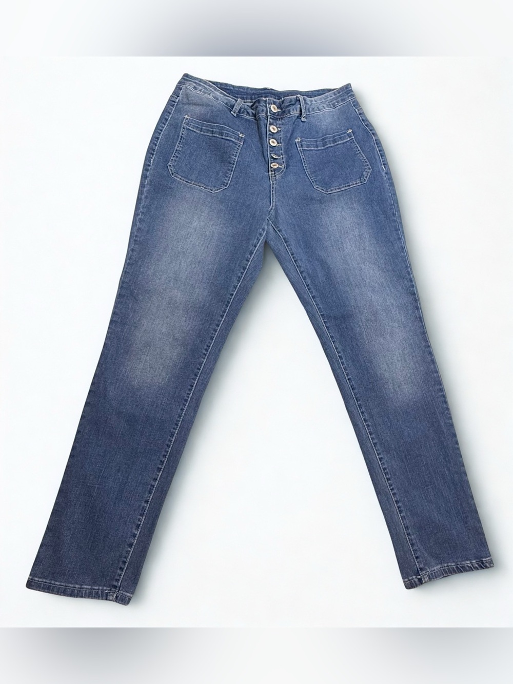 Sidefeel Women Button Up High Waist Jeans Skinny Ankle Length Denim Pants XL